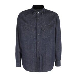 Fortela Classic Blue Denim Shirt With Flap Pockets - NWT